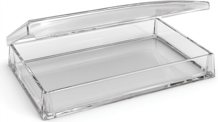 Clear plastic storage box with lid