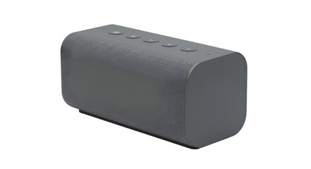 Fototapeta premium Isolated 3D Rendering of a Gray Portable Wireless Speaker Device