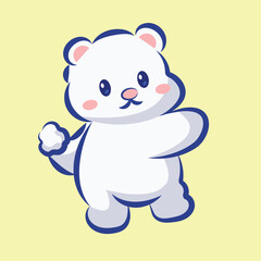 cute character cartoon pollar vector design for element, sticker