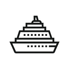 Obraz premium Minimalist Cruise Ship Icon for Travel and Vacation Concepts