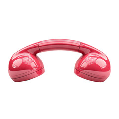 Retro Pink Phone Receiver Communication Old Technology Vintage Style on transparent background