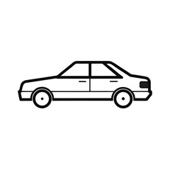 Simple Line Drawing of a Classic Sedan Car