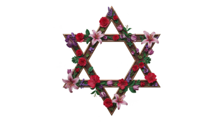 Floral Star Of David Jewish Symbol Transparent Background Design