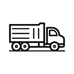 Line Art Illustration of a Dump Truck