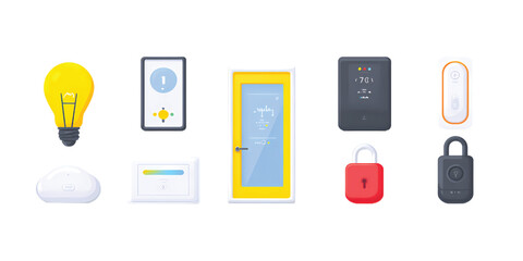 Connected Devices Vector Icons with White Background