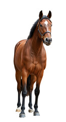 Obraz premium Isolated Brown Horse Stallion with Transparent Background Equine Portrait