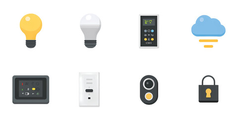 Smart Home Control Icons &ndash; Modern Flat Design