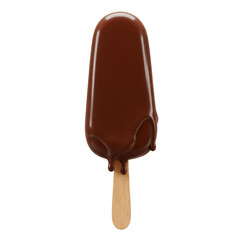 Obraz premium Isolated Chocolate Covered Ice Cream Popsicle Sweet Summer Treat 3D Render