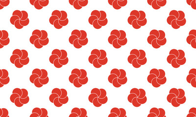 Obraz premium Vibrant Red Japanese Ume Blossom Seamless Vector Pattern for Celebration, Gift Wrapping, and Traditional Festive Design