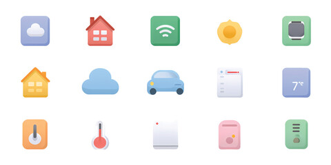  IoT Network and Wireless Connection Vector Symbols