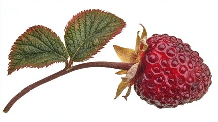 Boysenberry dark red fruit isolated on white background