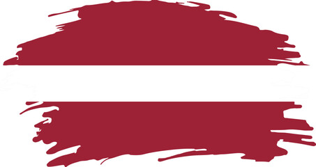 Artistic brushstroke version of Latvia national flag with maroon and white horizontal stripes illustration

