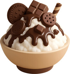 여름디저트_초콜릿빙수_3D이미지