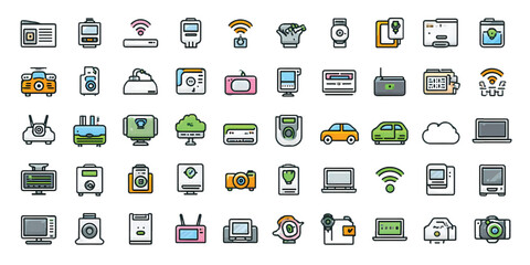 mart Home and Internet of Things Vector Icons Collection