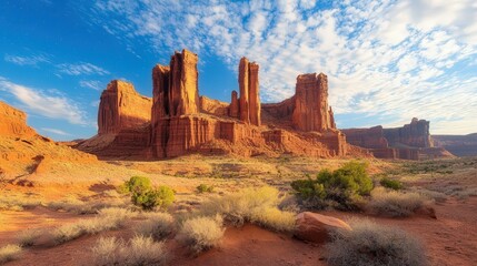 Bright stars casting shadows on desert rock formations
