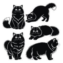 Black Persian Cat Vector Icon