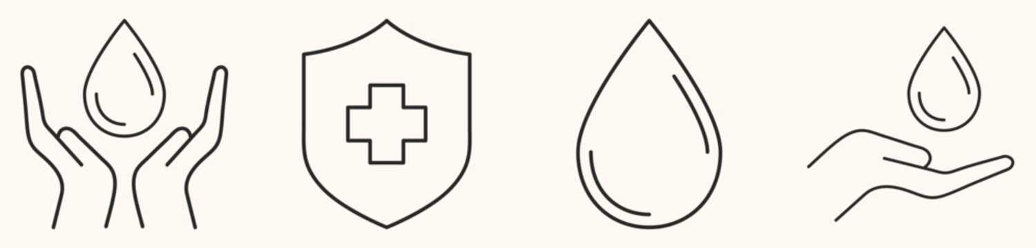 Dermatology Icons Set. Flat Cector illustration. Outline Icons Set Isolated on White Background