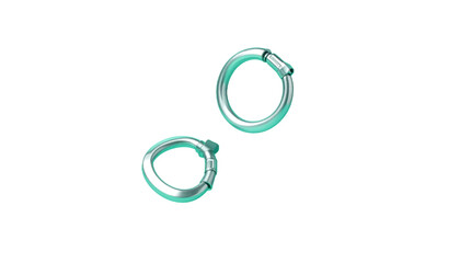 Two Silver Circular Earrings Against Isolated Transparent Background