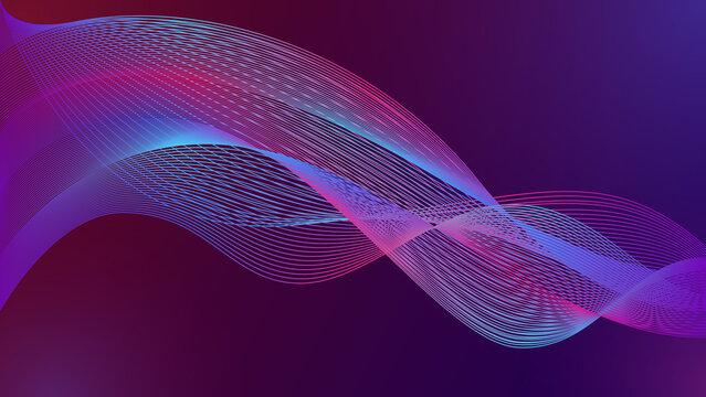 Abstract colorful twisted curve line waves technology background