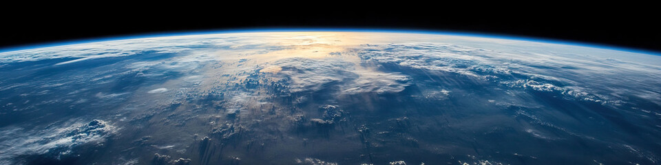 Fototapeta premium Earth's Atmosphere and Cloud Formations from Space