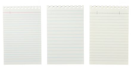Three Spiral Notebooks: A clean shot of three lined spiral notebooks, offering a versatile image for various projects. Perfect for showcasing organization, planning, or education.