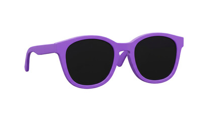 Isolated Purple Sunglasses Summer Accessory Fashionable Eyewear Style