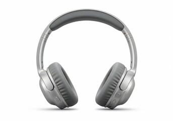 Silver Over-Ear Headphones with Gray Cushions and Controls