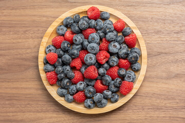 The High resolution fruit photo of mixed fruits including cherries, raspberries and blueberries...