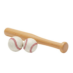 Isolated Transparent Background with Baseball Balls and Bat