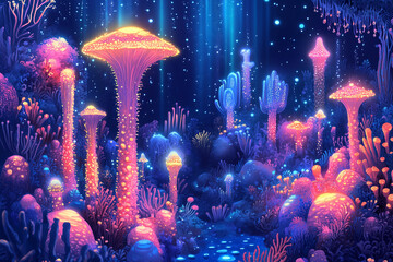 A coral garden with sea fans and sponges