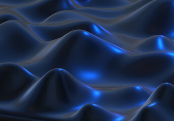 Dark Abstract silk liquid metallic texture design fluid metal substance wave effect 3d rendering