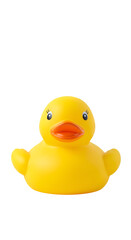 Isolated Transparent Yellow Rubber Duck Toy for Bath Time and Fun