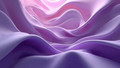 Obraz premium Abstract background with soft swirling shapes in gradient shades of purple. Three-dimensional rendering evokes calmness, elegance, beauty, serenity, digital art, minimalist design, modern style.