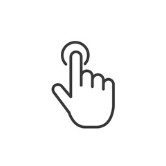 Obraz premium Linear Hand Touch Select Tap Pointing Gesture with Transparent Background