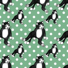 Cute cat pattern images are suitable for printing on product surfaces