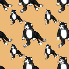 Cute cat pattern images are suitable for printing on product surfaces