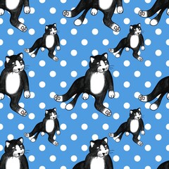 Cute cat pattern images are suitable for printing on product surfaces