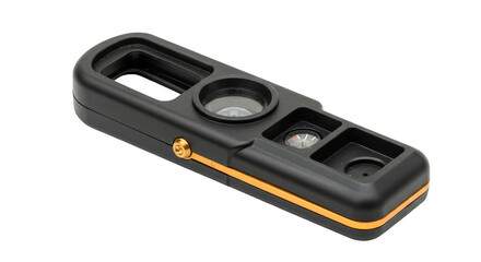 Macro Shot Portable Magnifier Flashlight Black Orange Transparent Background