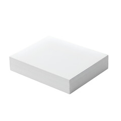 Isolated Stack of White Blank Paper Sheets on Transparent Background
