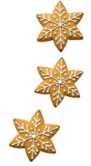 Isolated Transparent Gingerbread Snowflake Cookies Christmas Food Sweet Treats