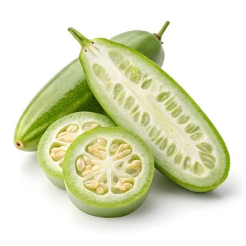 Tindora Fresh Ivy Gourd Vegetable Isolated White Background