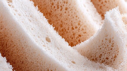 Close-up of textured foam slices