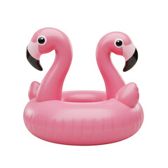 Pink Double Flamingo Pool Float Inflatable Toy For Summer Transparent