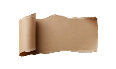 Torn Brown Paper Scroll With Ripped Edges