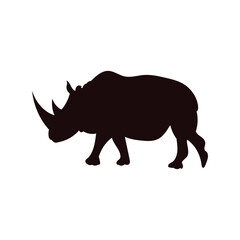 rhino on white background animal silhouette 