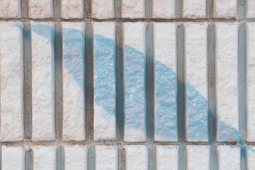 dirty Blue Glossy Painted Brick Wall Texture Close-Up