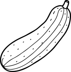 Cucumber outline vector illustration drawing
