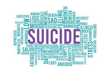 Obraz premium word cloud template background design .Concept of Suicide. 