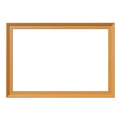 Isolated Wooden Frame With Brown Color And Transparent Background