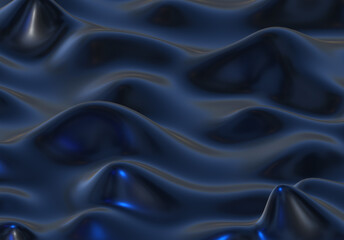 Dark Abstract silk liquid metallic texture design fluid metal substance wave effect 3d rendering